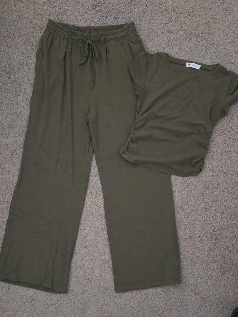 Amazon Olive Green Two-Piece Lounge Set
